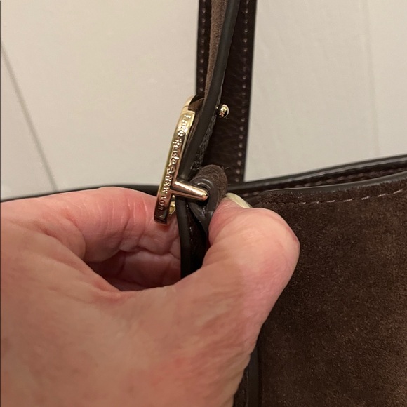 3 PCS. KATE SPADE 454 HOT FUDGE SUEDE TOTE, NWT MADEWELL BAG CORD & ORGANIZER - Picture 10 of 16